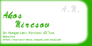 akos mircsov business card